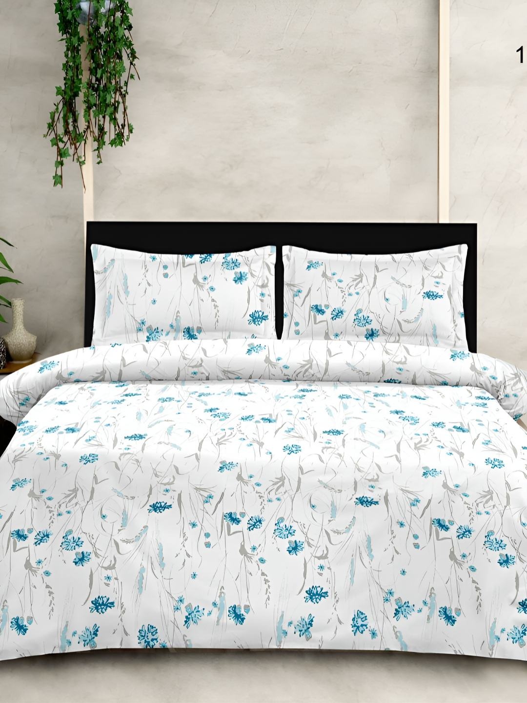 

Sleeping Owls- because your sleep matters Green Floral Pure Cotton 210TC King Bedsheet Set