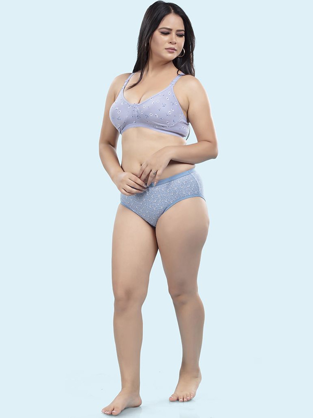 

BOLD & BAE Floral Printed Cotton Hipster Briefs BBPCTB101207710703, Blue