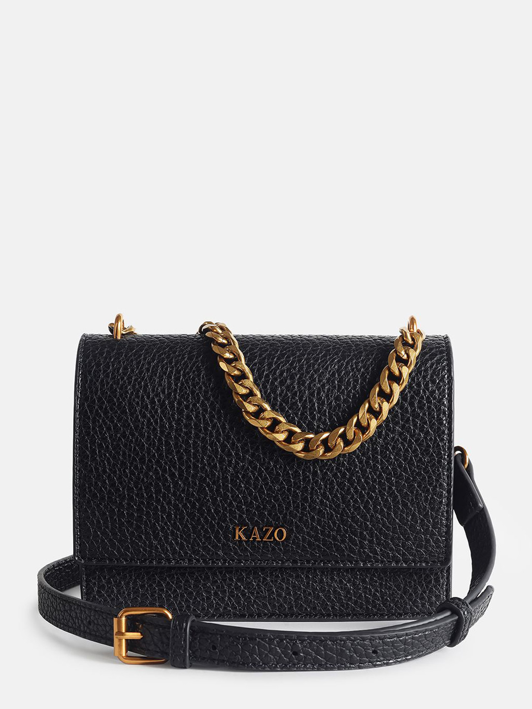 

KazoTextured Sling Bag With Detachable Strap, Black