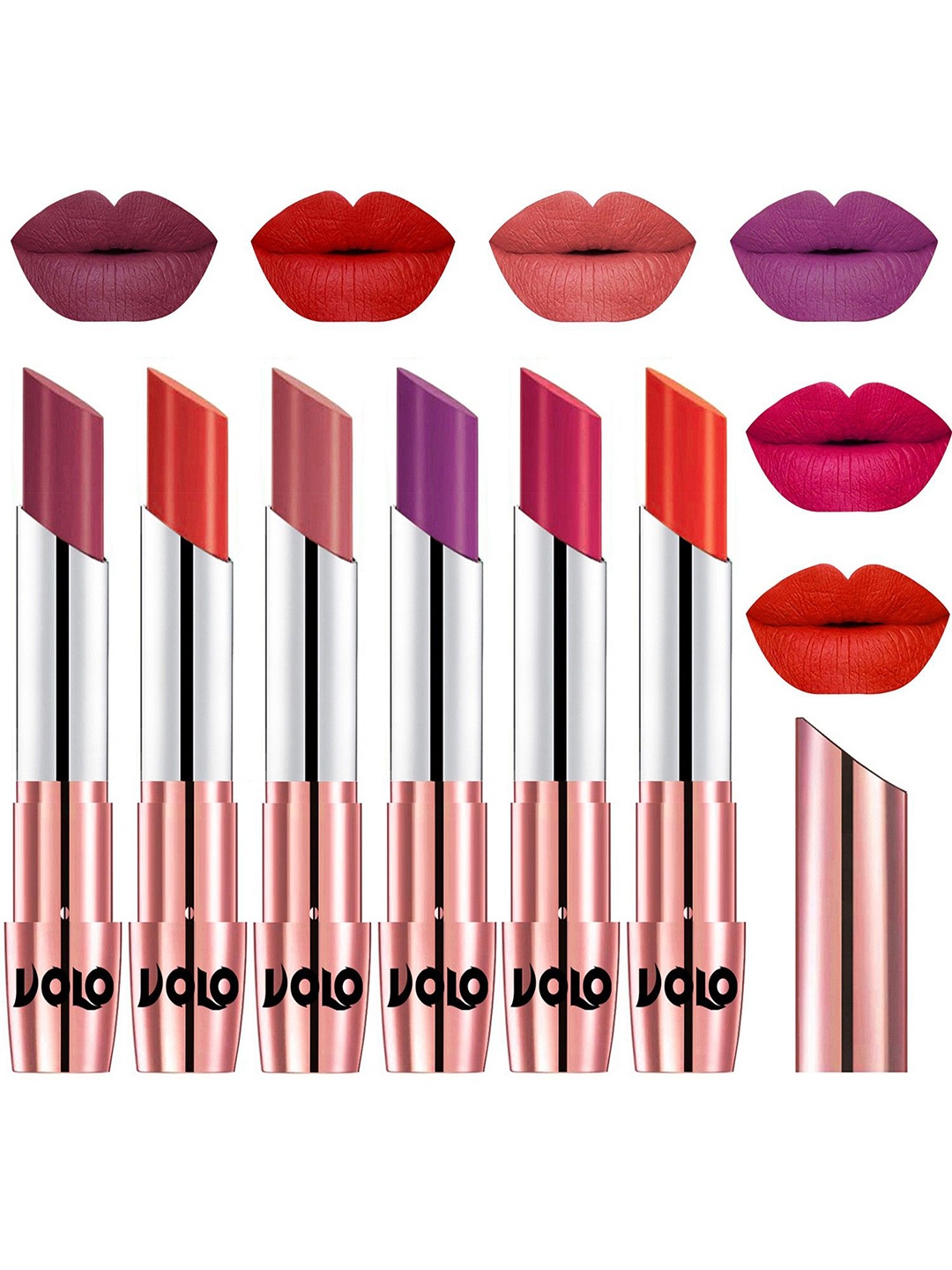 

VOLO Set Of 6 Creme Matte Lipsticks, Multi