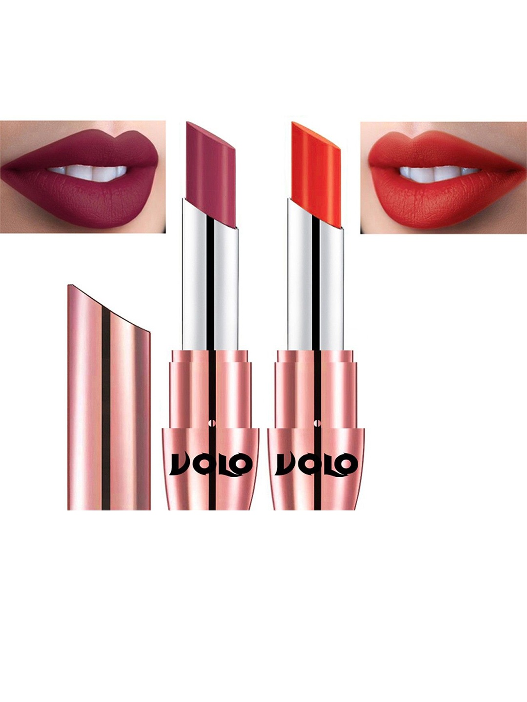 

VOLO Set Of 2 Creme Matte Lipstick 3.5g Each - Coral 638 - Rose Pink 639