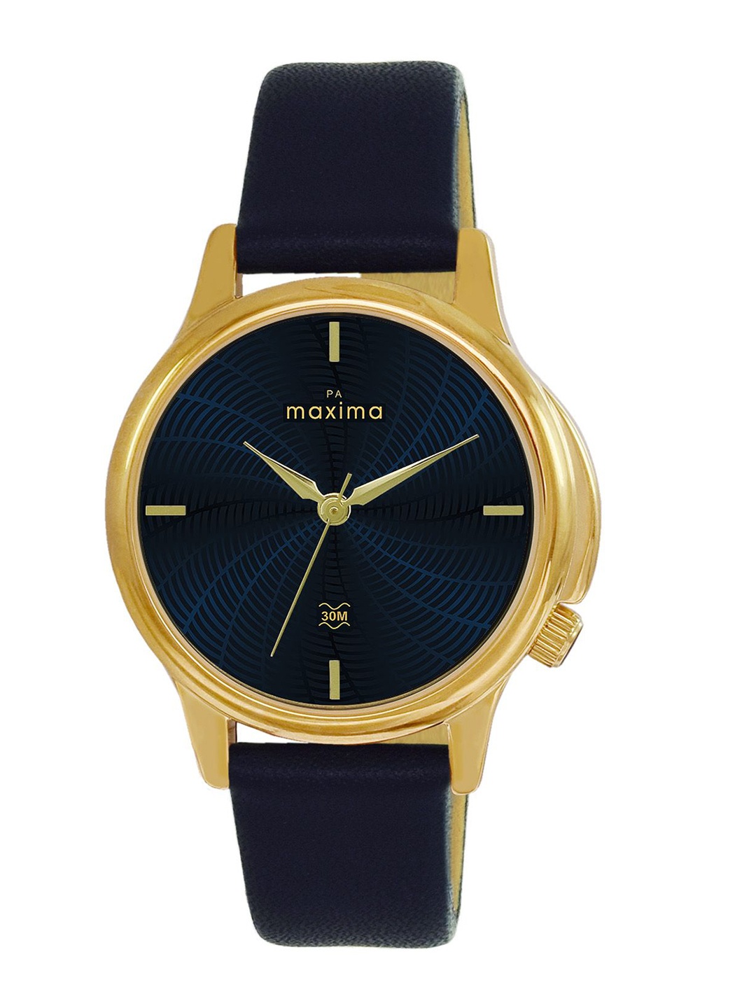 

maxima Women Printed Dial & Leather Straps Analogue Watch 68393LMLY, Blue