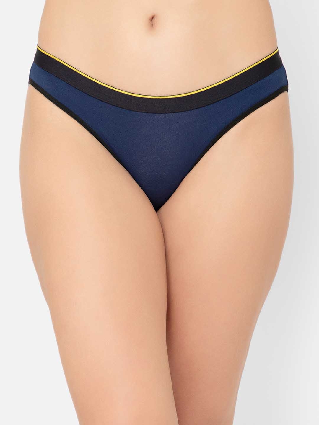 

bummer Women Solid Micro Modal Galactic Mid Rise Bikini Brief, Navy blue