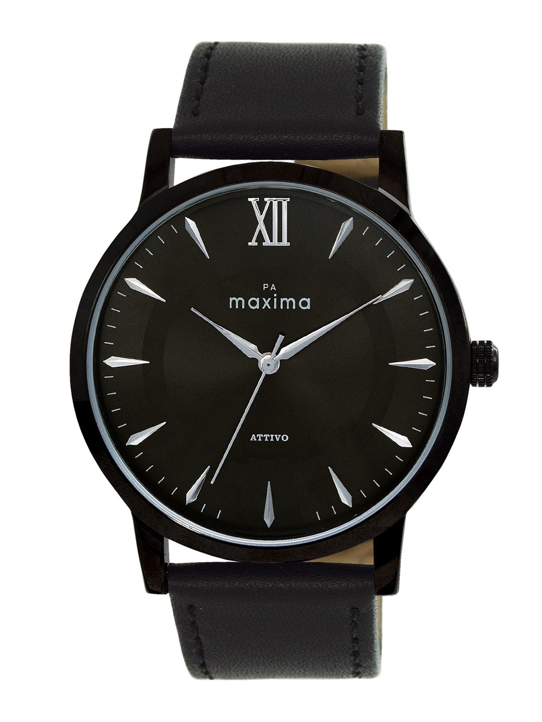 

maxima Men Dial & Leather Straps Analogue Watch 68470LMGB, Black