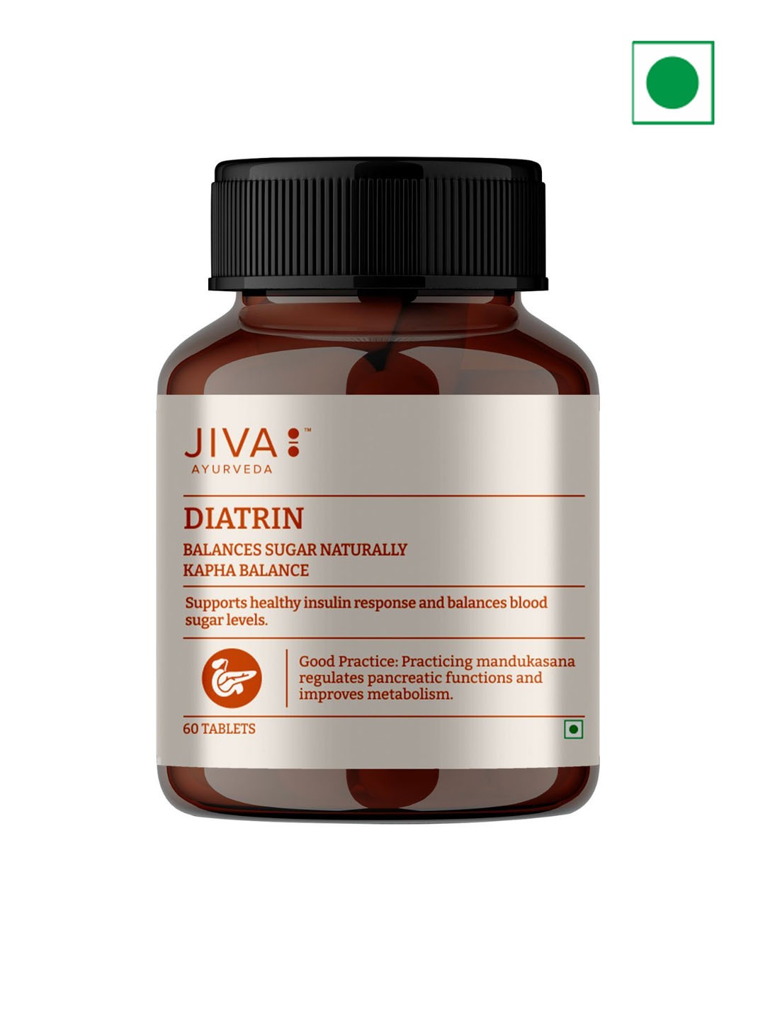

Jiva Diatrin Tablets 500mg For Blood Sugar 60 Tablets, White