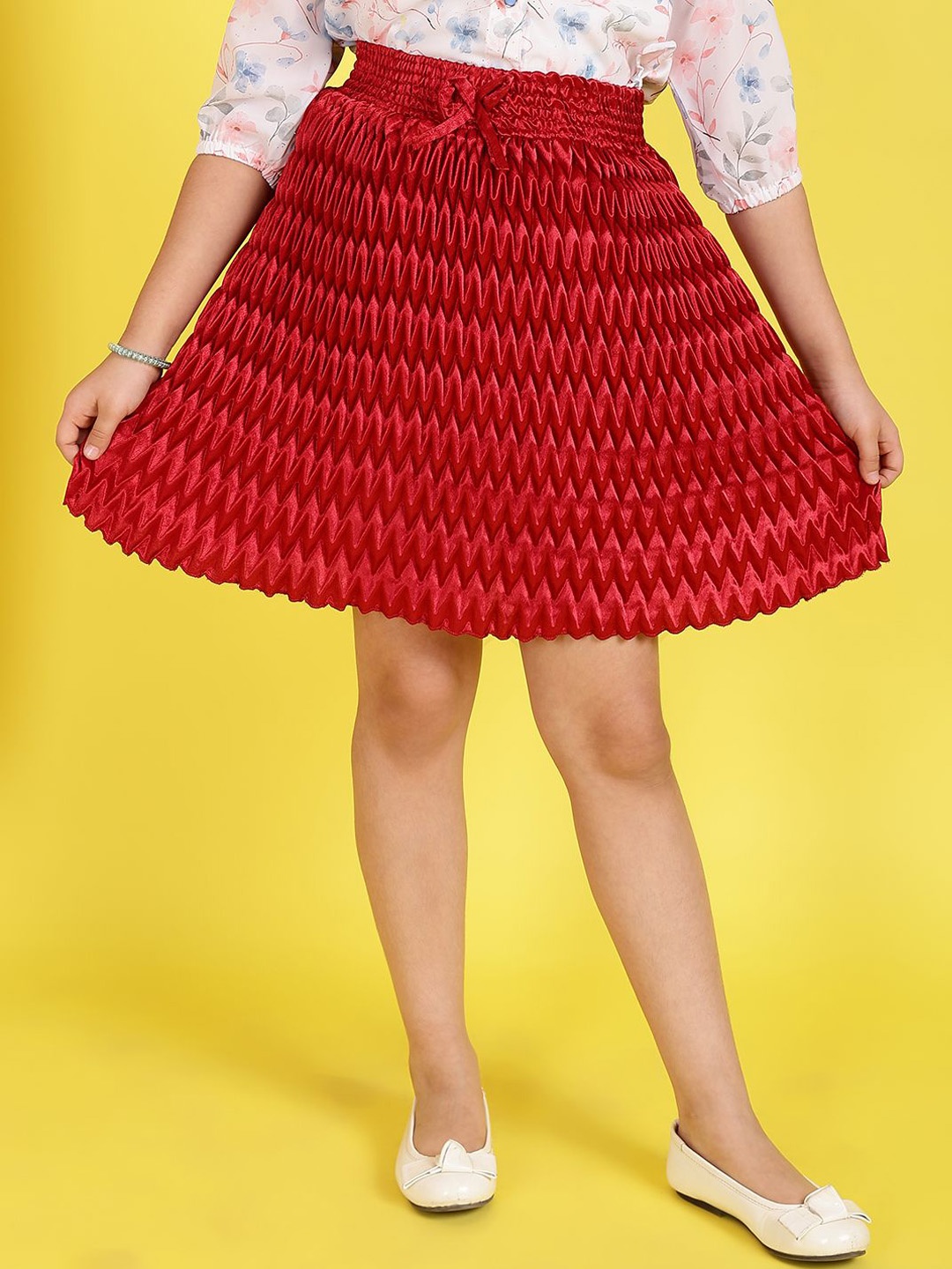 

BAESD Girls Pleated A-Line Knee Length Skirt, Maroon