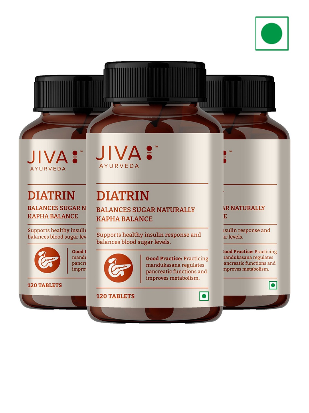 

Jiva Set Of 3 Diatrin Tablets 500mg 120 Tablets Each, White