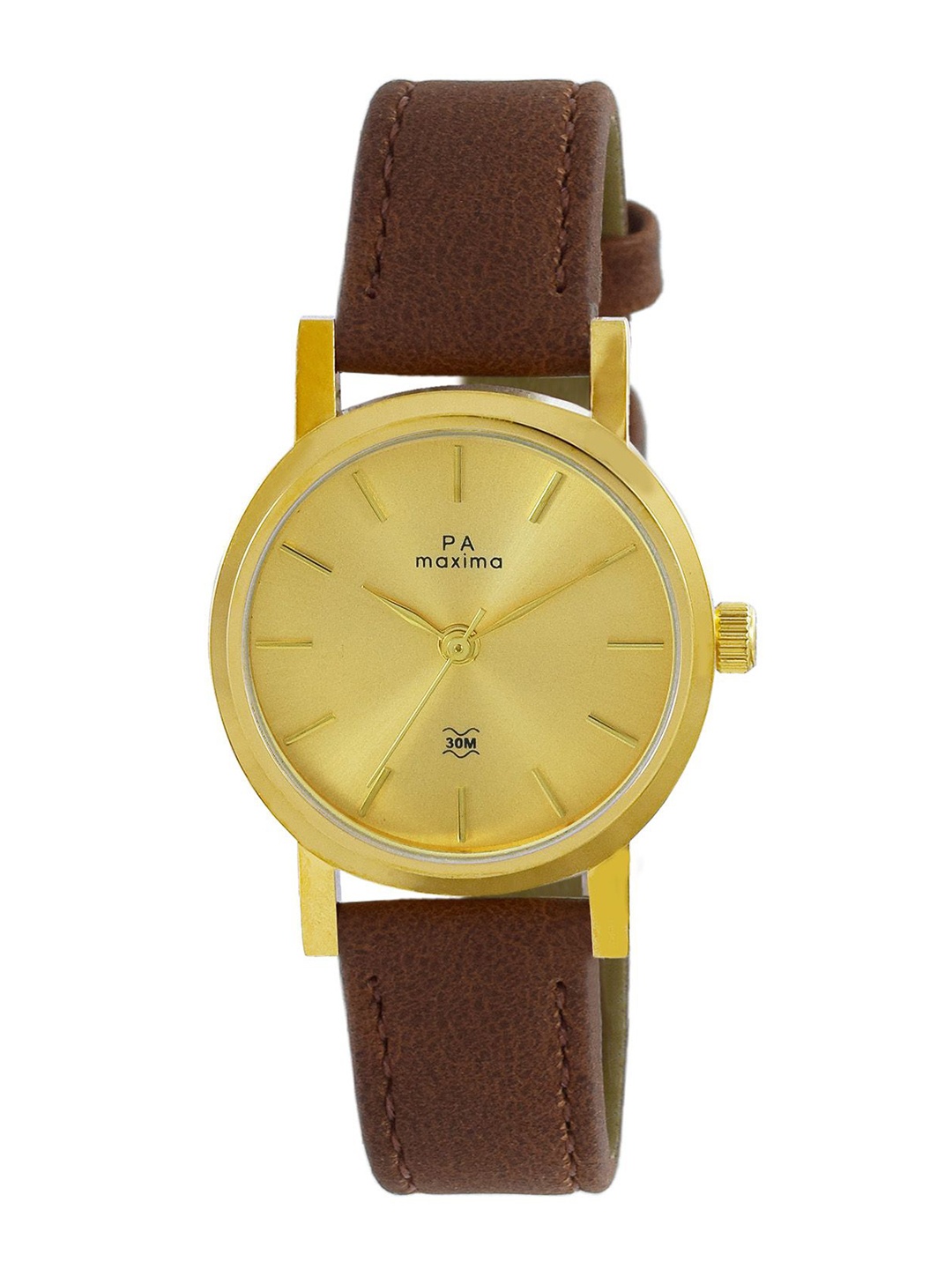 

maxima Women Dial & Leather Straps Analogue Watch 67821LMLY, Gold