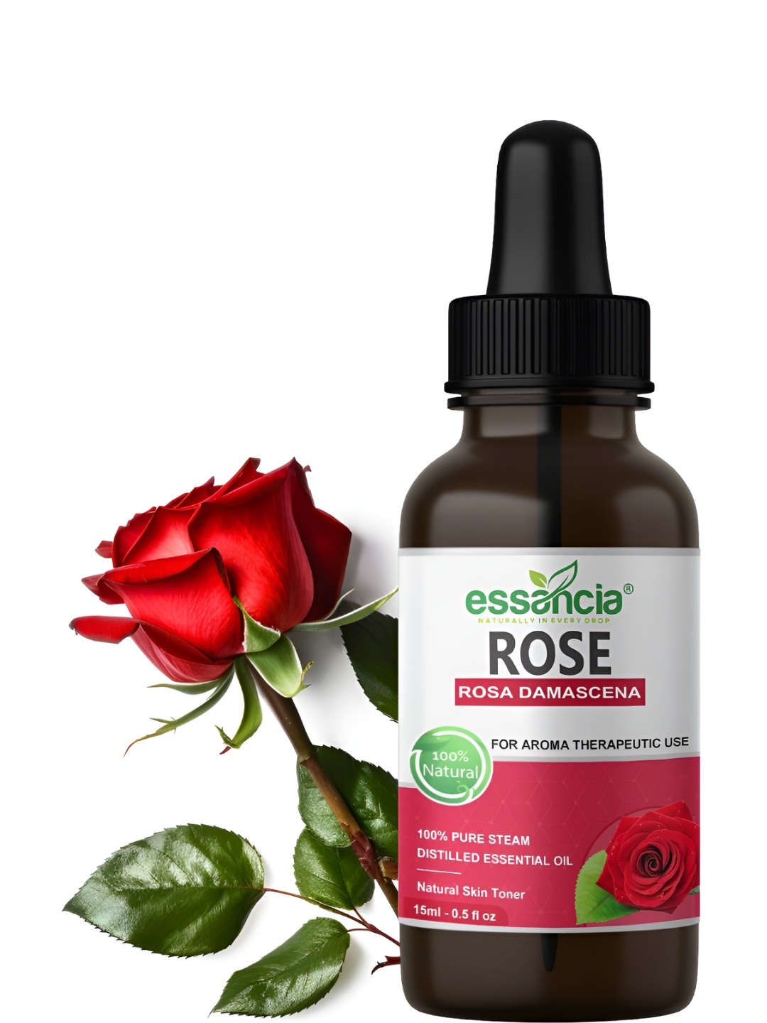 

essancia Rose Essential Oil for Perfume & Soap Making - 15ml, Transparent
