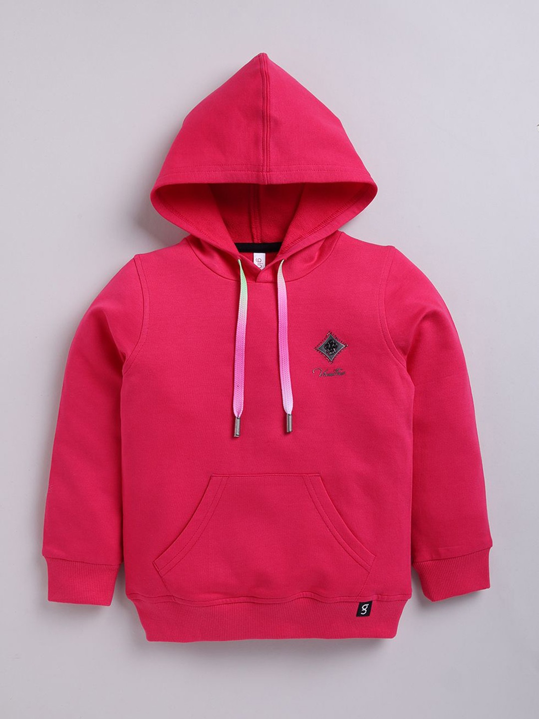 

Ginie Girls Solid Hooded Sweatshirt, Pink