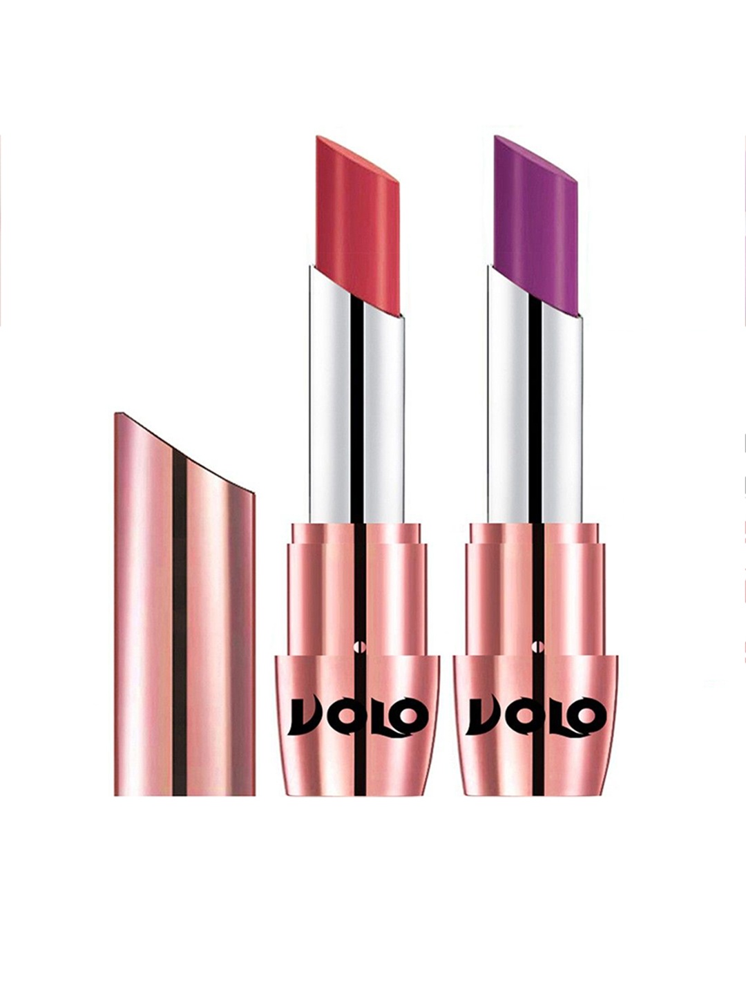 

VOLO Set Of 2 Creme Matte Lipstick - 3.5 g Each - Peach 633 & Purple 648