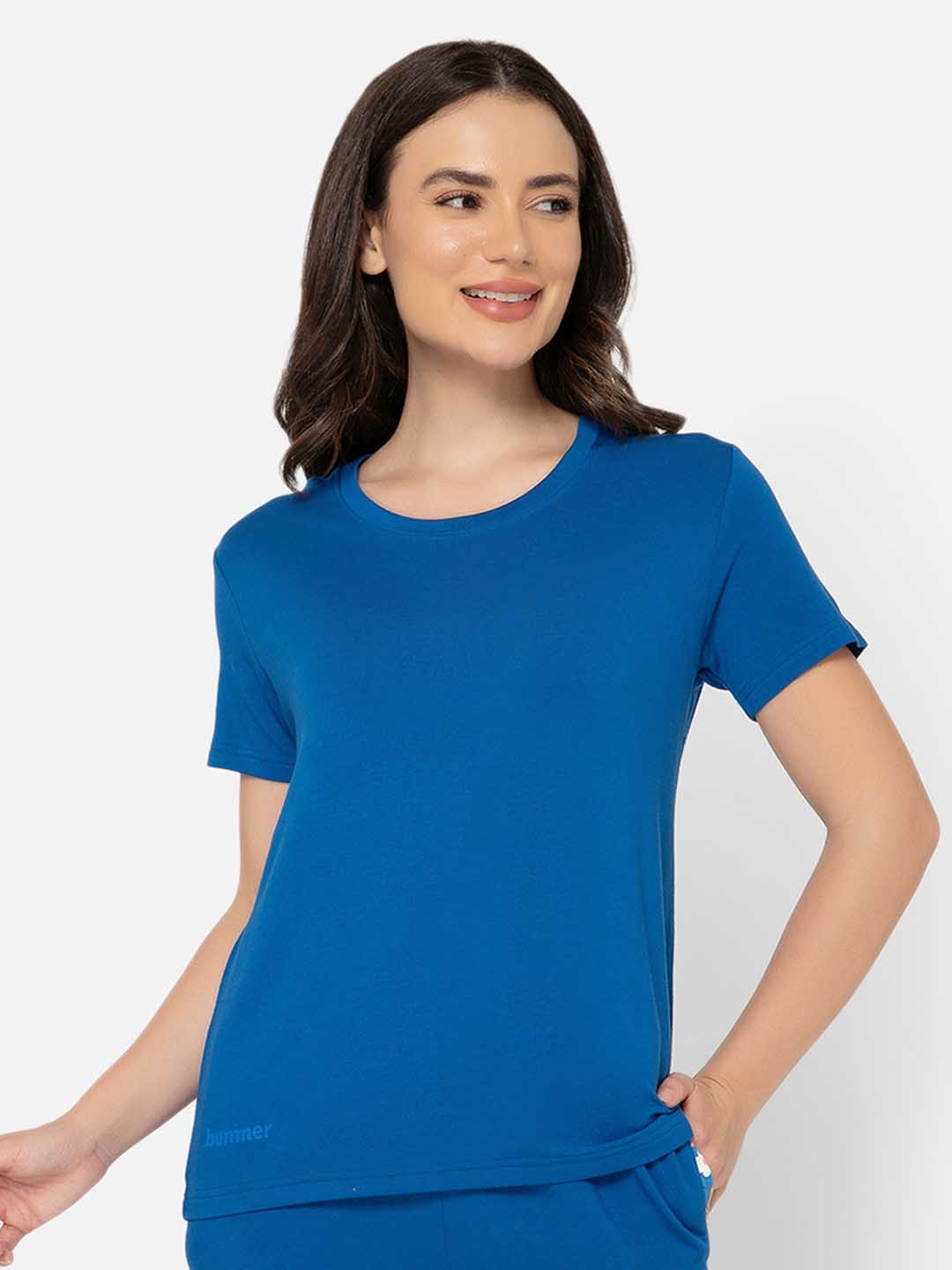 

bummer Round Neck Antimicrobial T-shirt, Blue