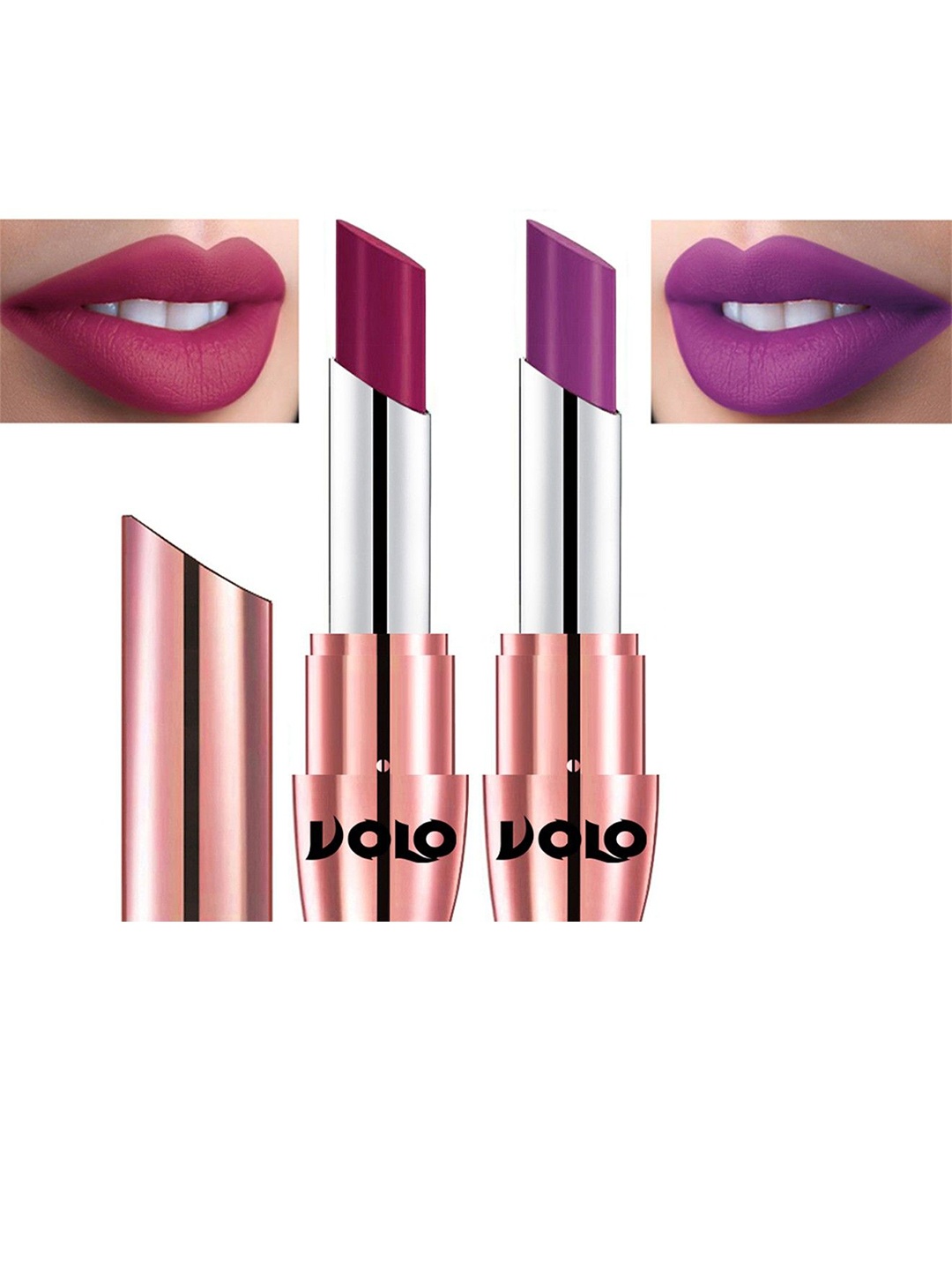 

VOLO Set Of 2 Creme Matte Lipsticks 3.5 g Each - Magenta 645 & Purple 648