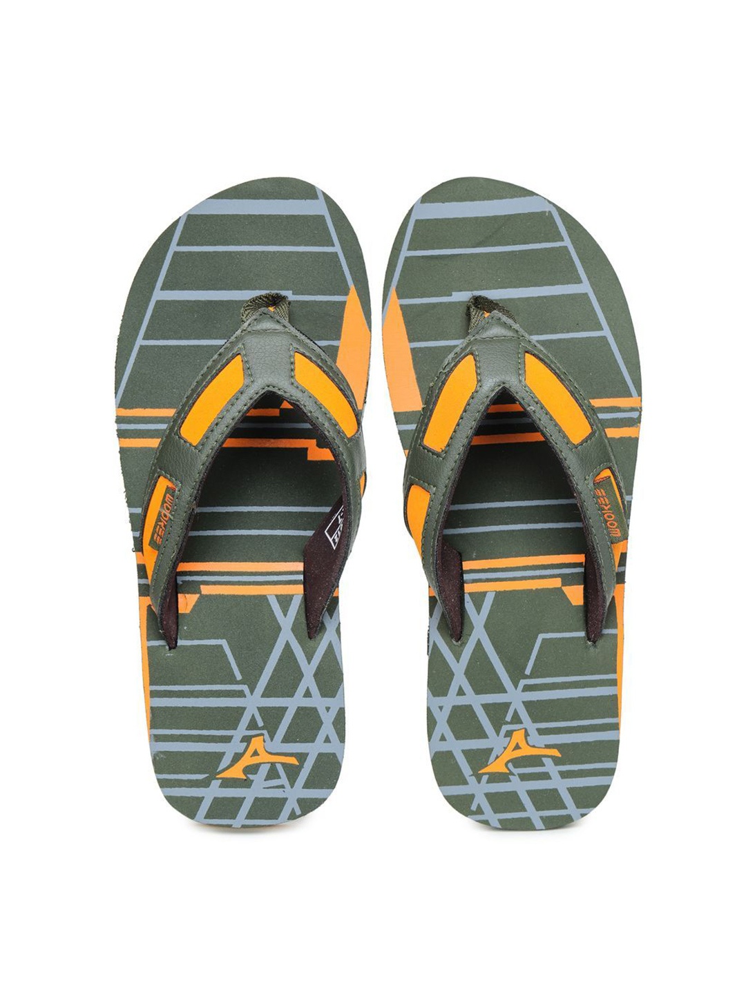 

ABROS Men Printed Thong Flip-Flops, Olive