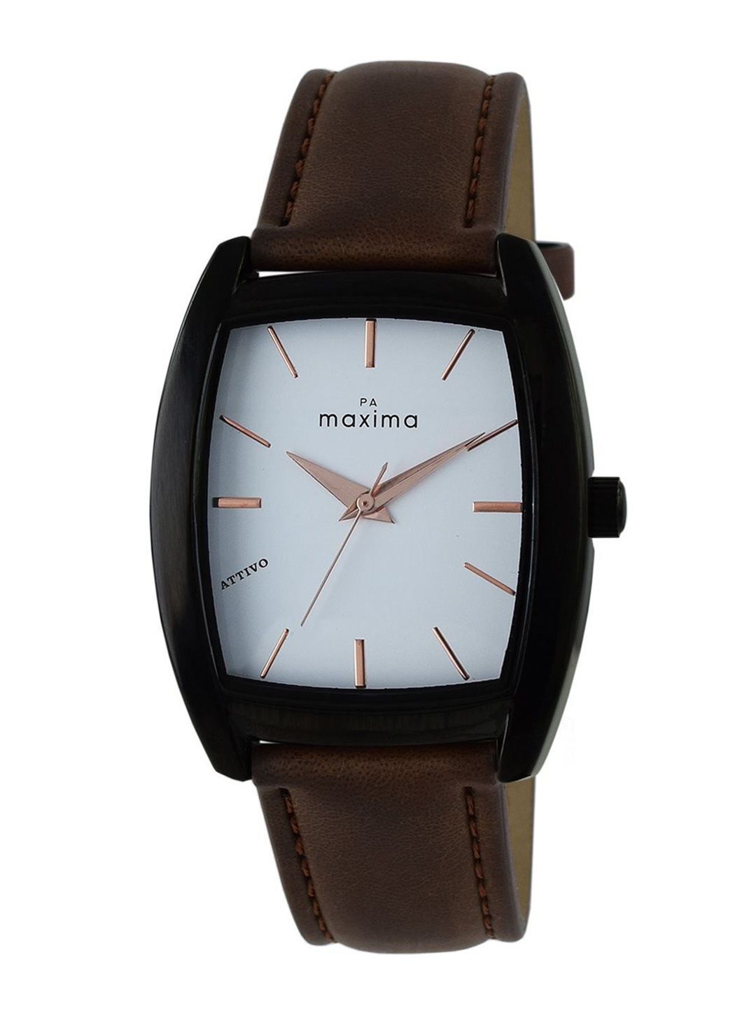 

maxima Men Dial & Leather Straps Analogue Watch 58471LMGB, White