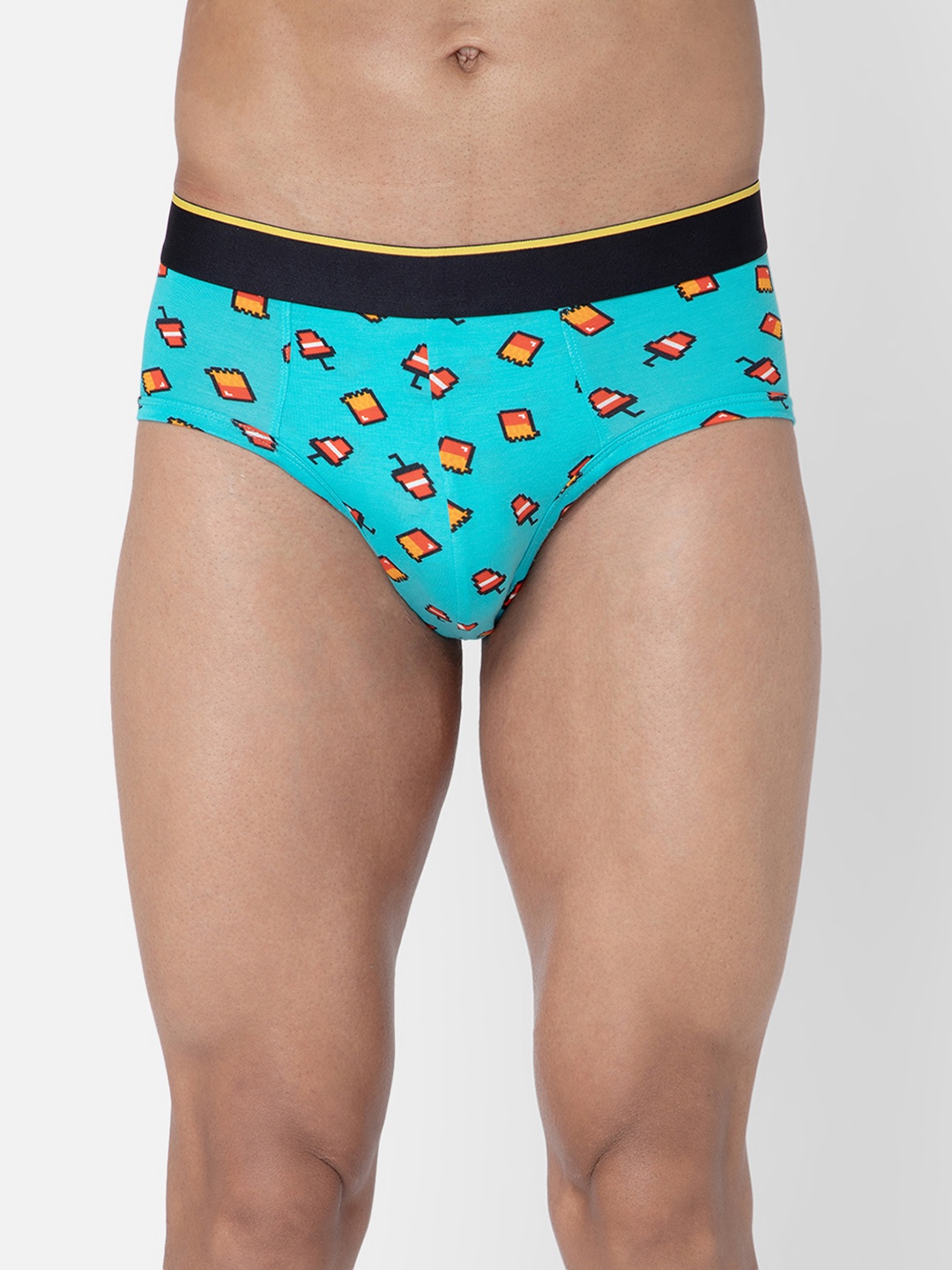 

bummer Men Printed Micro Modal Mc Bum Mid Rise Basic Brief, Blue