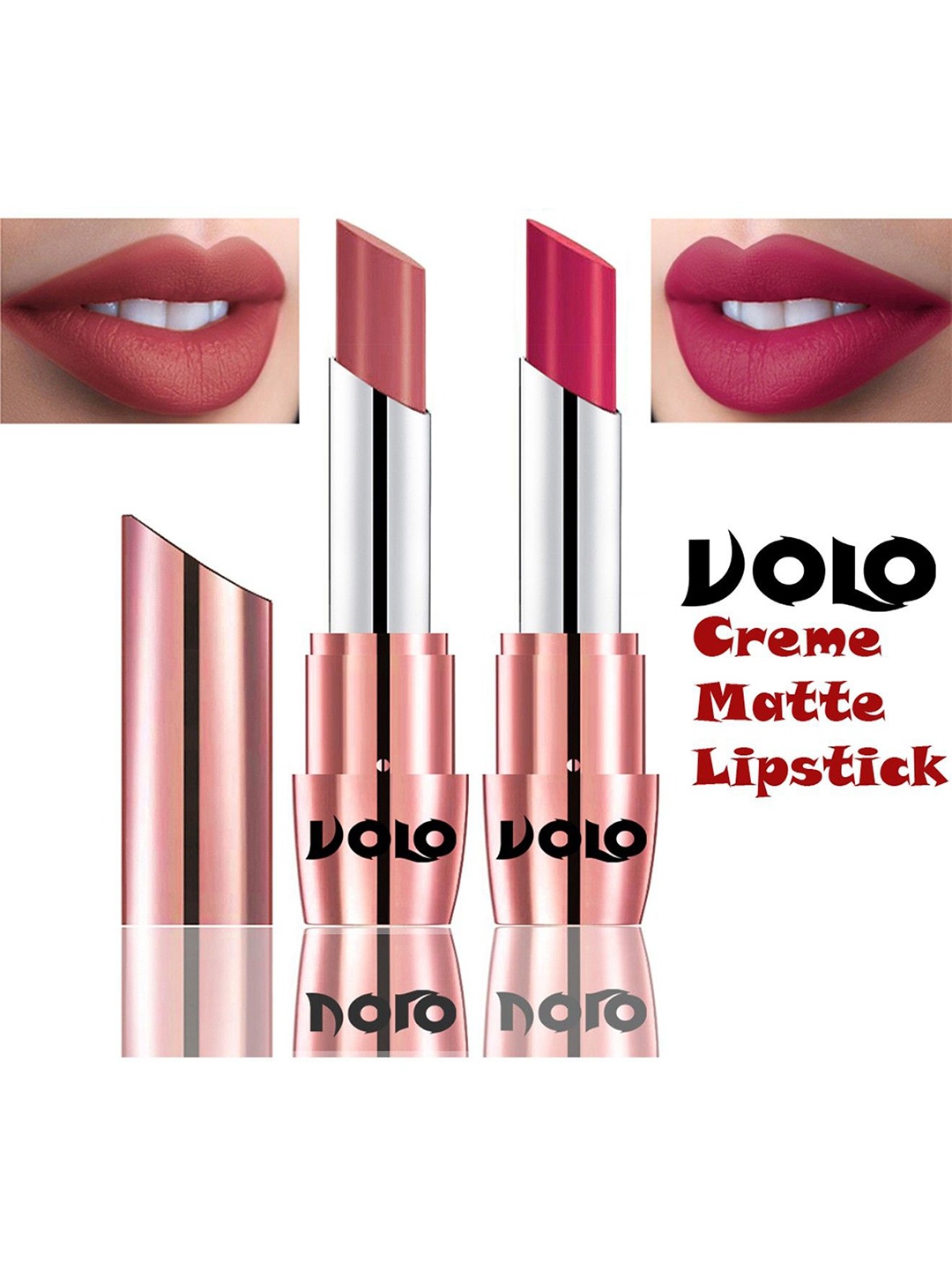 

VOLO Set Of 2 Creme Matte Lipstick 3.5g Each - Light Peach 632-Passion Pink 644