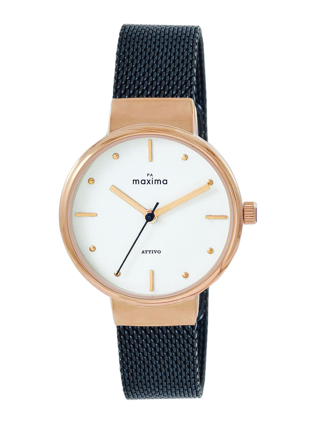

maxima Women Embellished Dial & Stainless Steel Straps Analogue Watch 68861CMLT, White