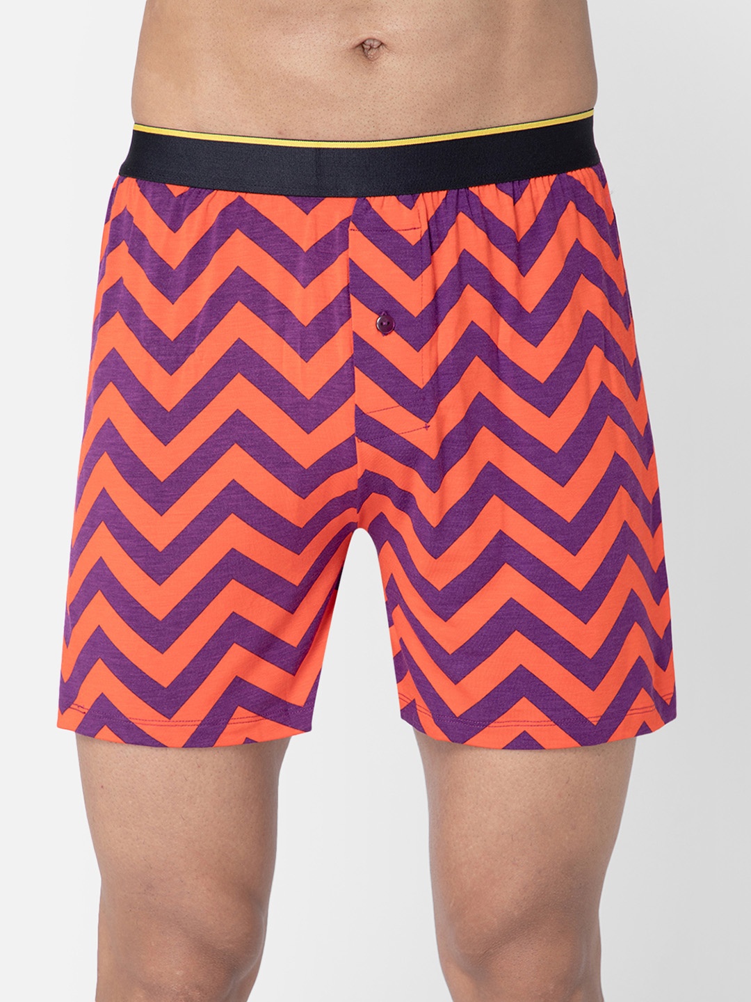 

bummer Men Red & Blue Chevron Printed Micro Modal Boxers