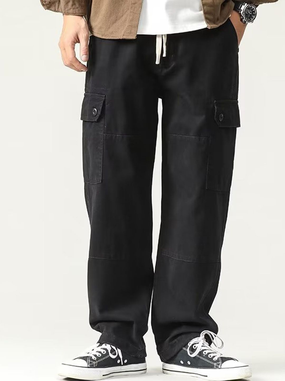 

HERE&NOW Men Cargos Trousers 3003981-Black