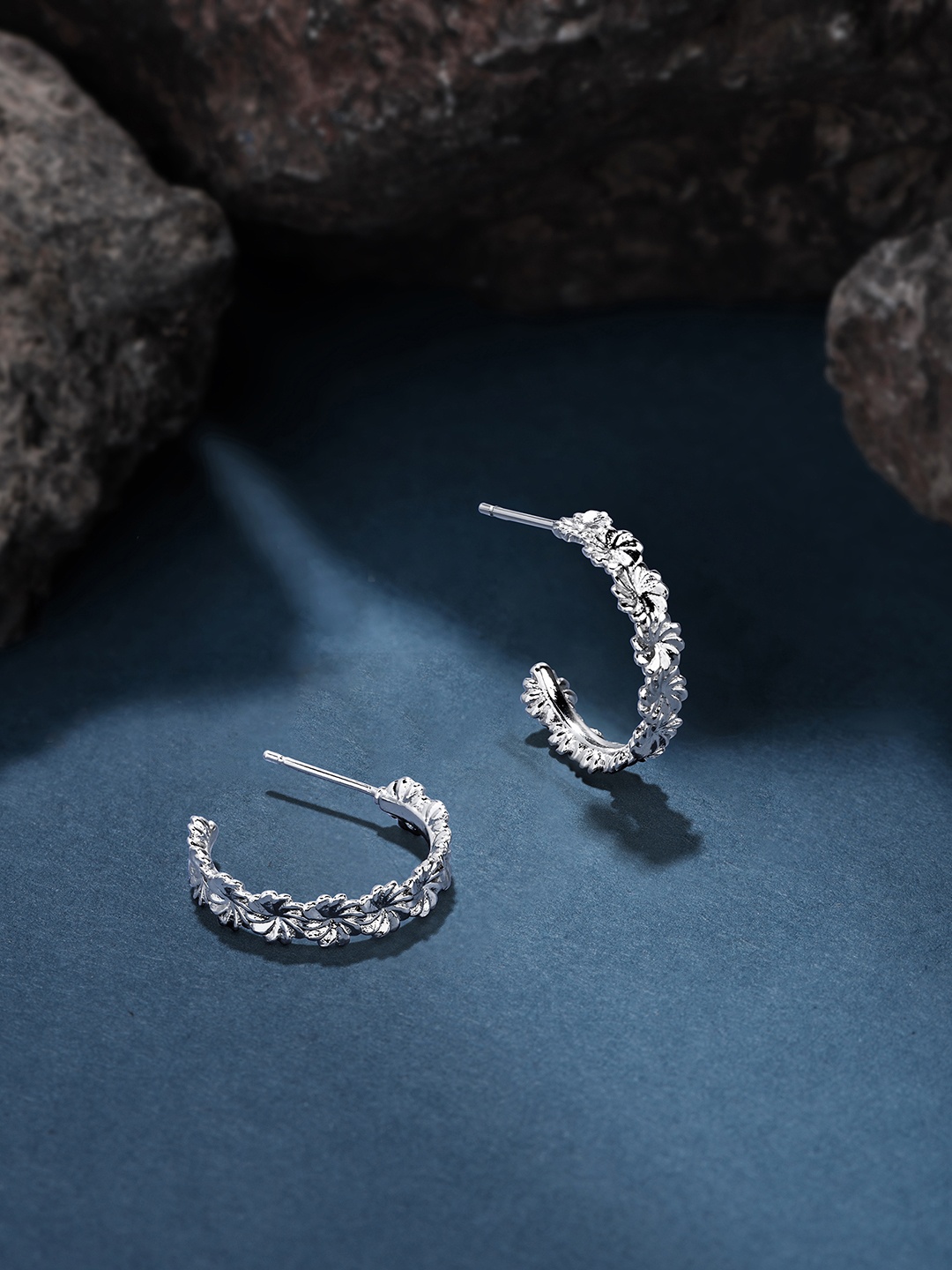 

Accessorize Sterling Silver Plated Floral Hoop Earrings