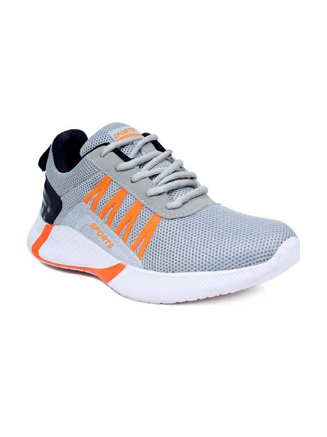 

Camfoot Boys Mesh Lace-Ups Running Non-Marking Sports Shoes, Grey