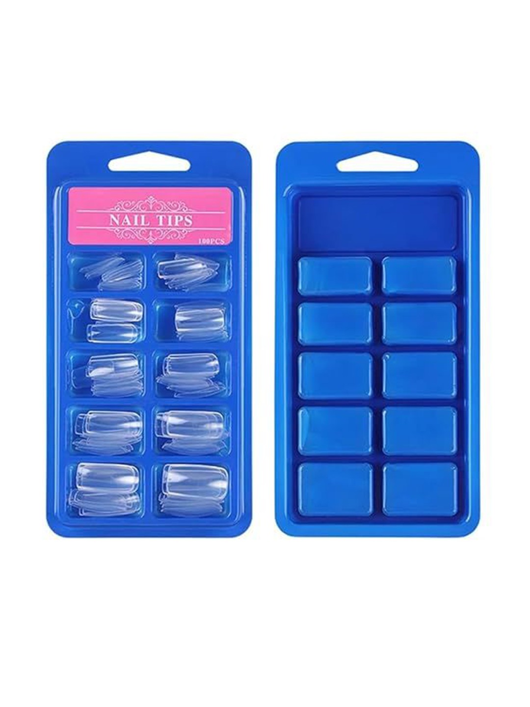 

YELGO Set Of 100 Artificial Reusable Nails, Transparent