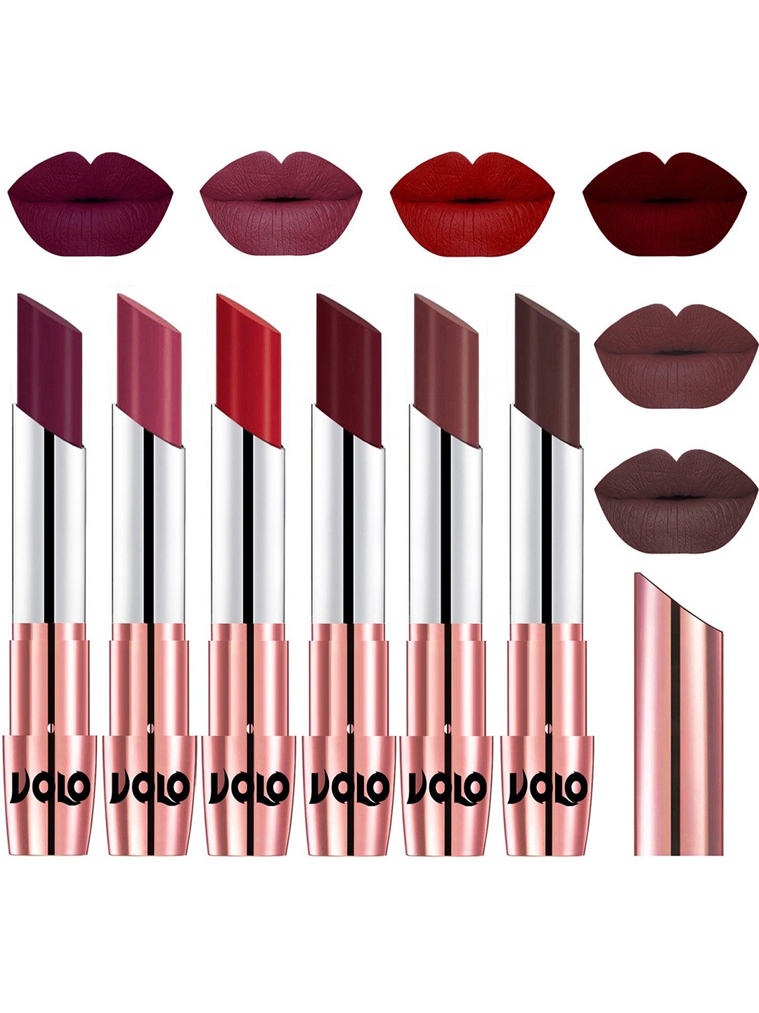 

VOLO Set Of 6 Creme Matte Lipsticks, Multi