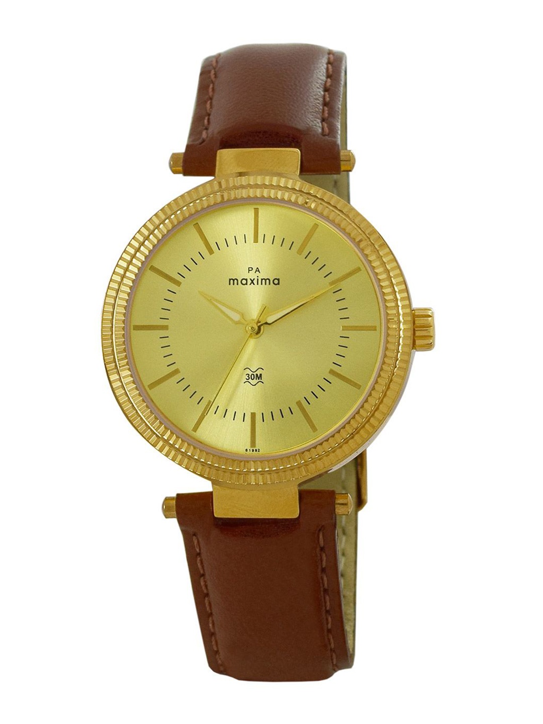 

maxima Women Dial & Stainless Steel Straps Analogue Watch 61982CMLY, Gold