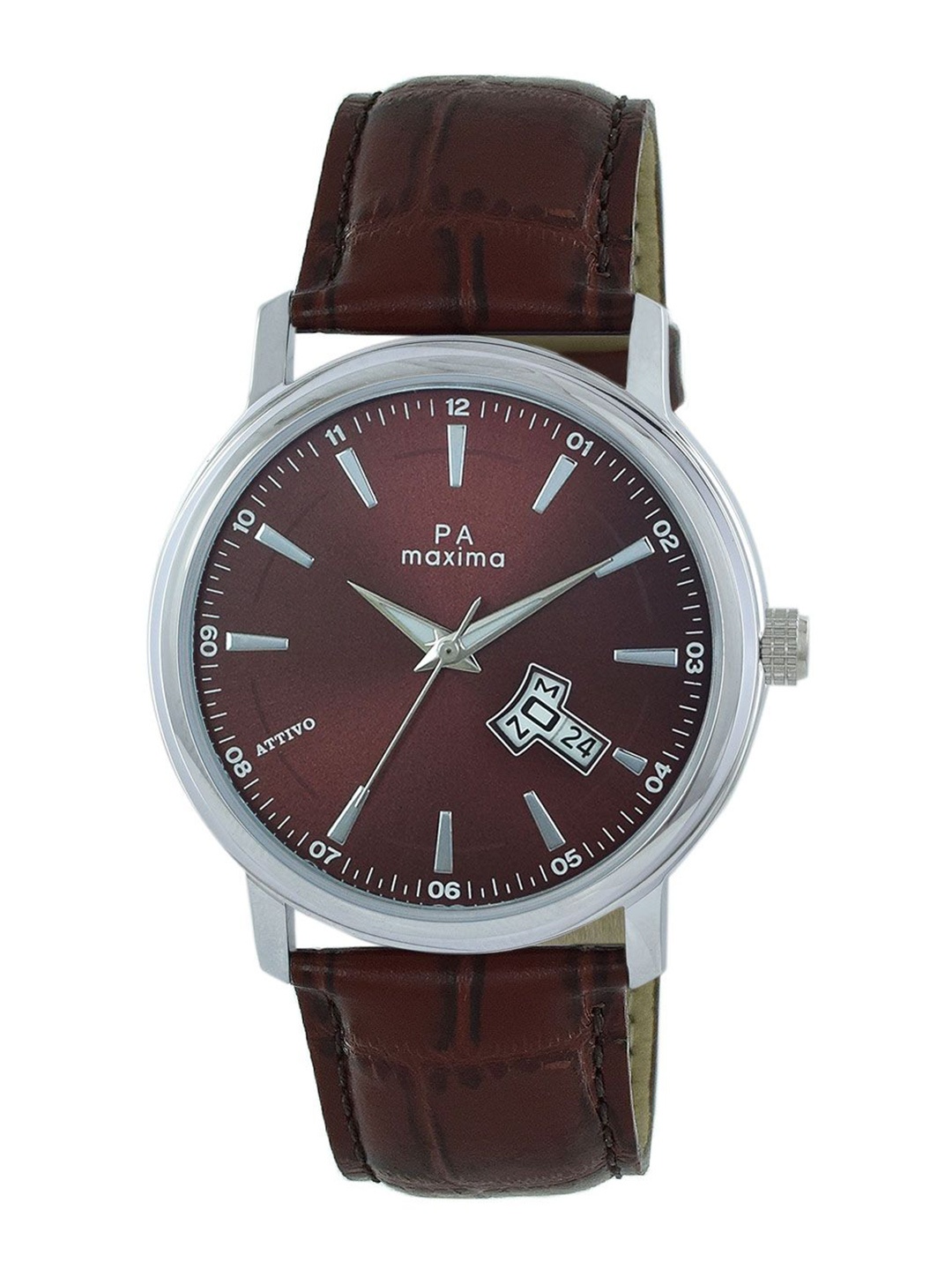 

maxima Men Dial & Leather Straps Analogue Watch 57601LMGI, Brown