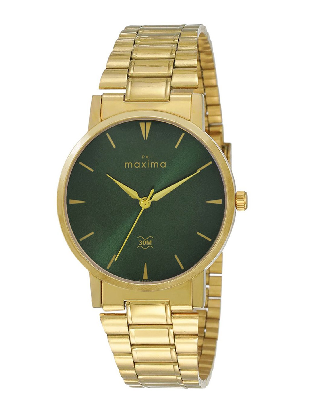 

maxima Men Embellished Dial & Stainless Steel Straps Analogue Watch 68882CMGY, Green
