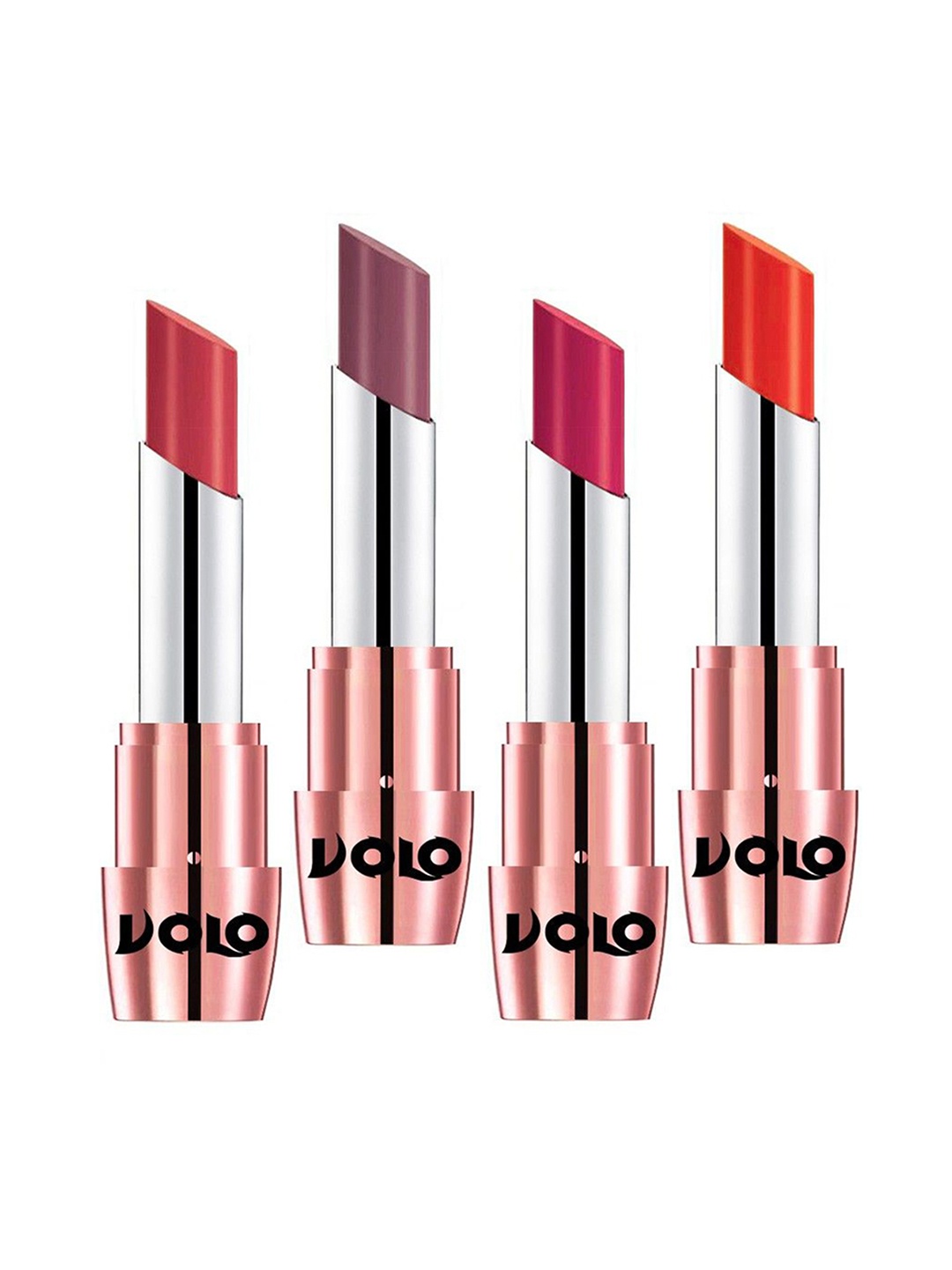 

VOLO Set Of 4 Creme Matte Lipstick - 3.5 g Each - Coral-Plum-Peach-Passion Pink