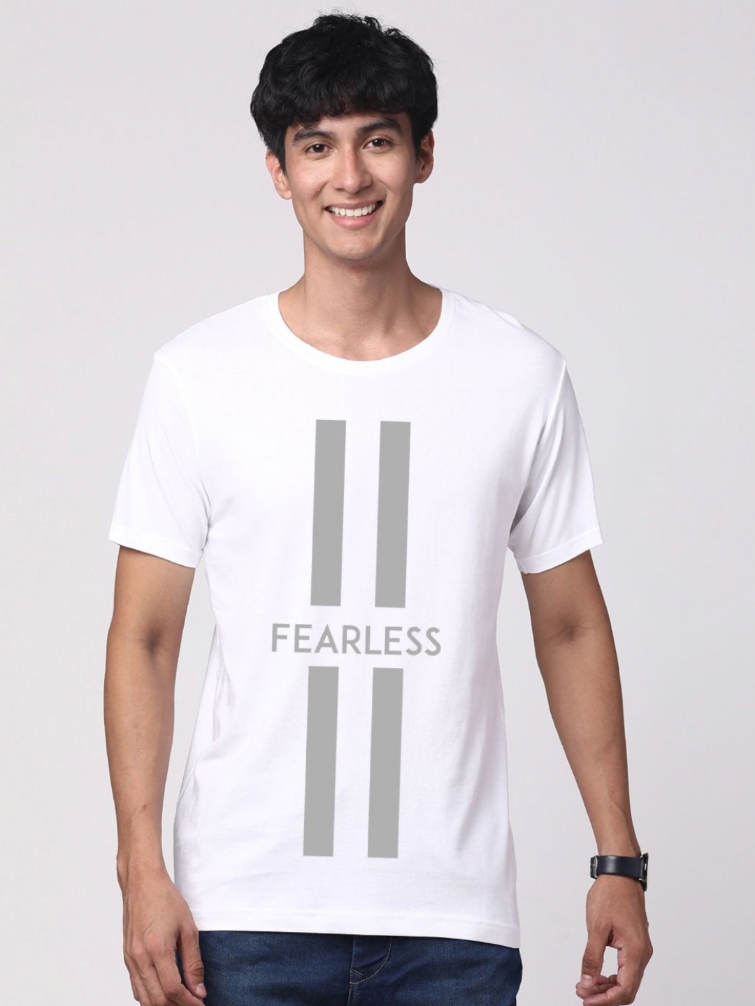 

ADRO Men Graphic Printed Round Neck T-shirt, White