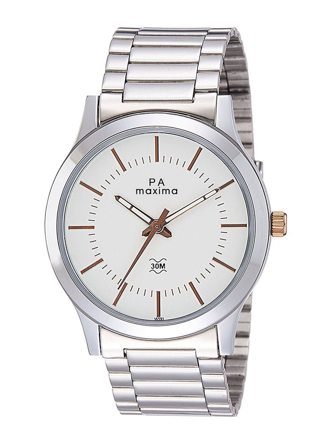 

maxima Men Dial & Stainless Steel Straps Analogue Watch 36591CMGI, White