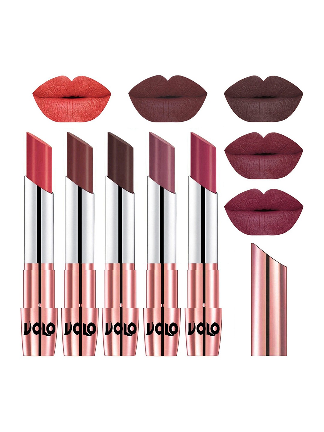 

VOLO Set Of 5 Creme Matte Lipsticks, Multi
