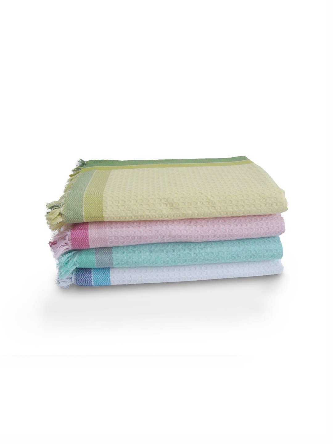 

Aura Yellow & Pink 4 Pieces Cotton 210 GSM Bath Towels