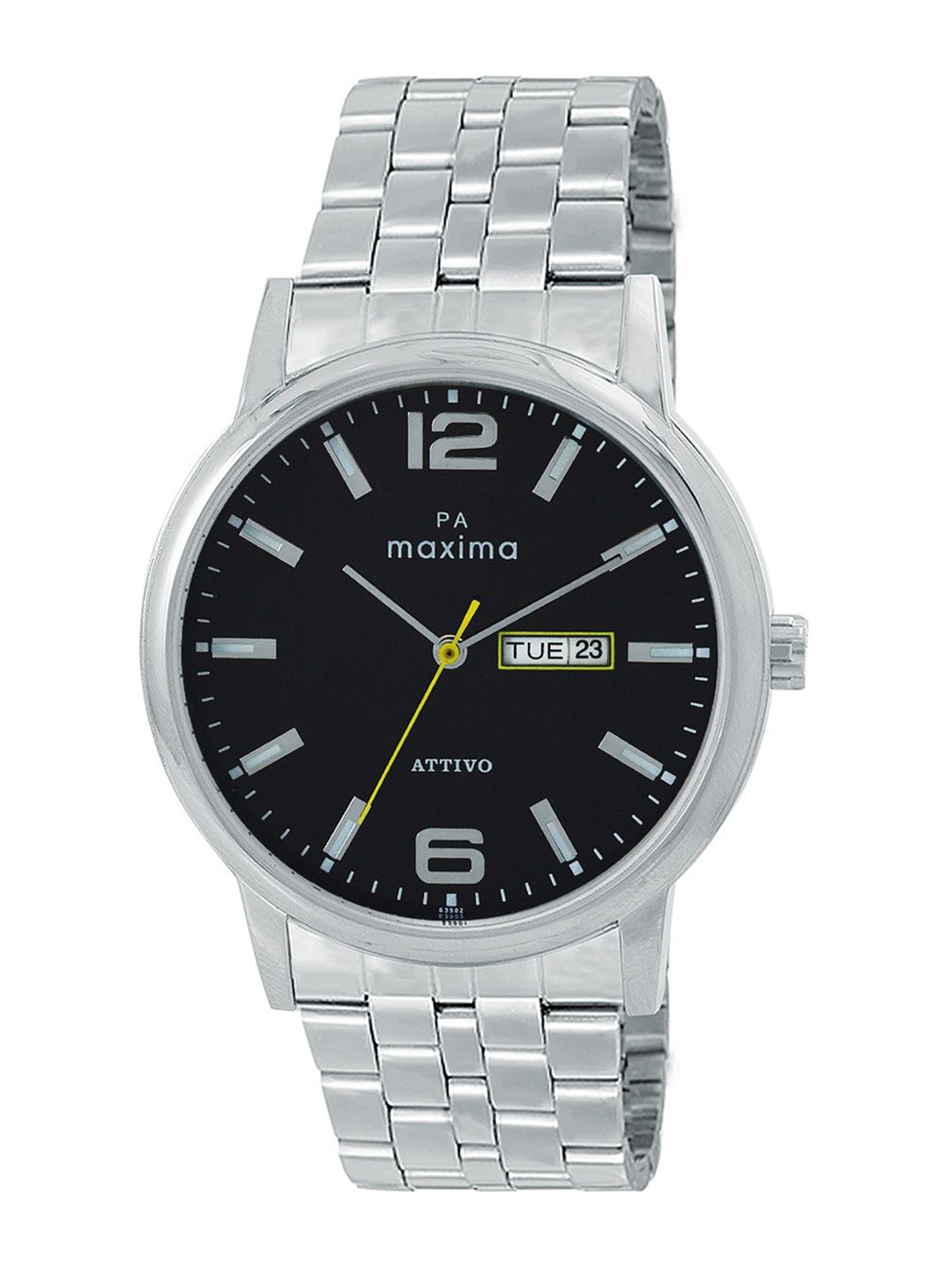 

maxima Men Dial & Stainless Steel Straps Analogue Watch 63902CMGI, Black