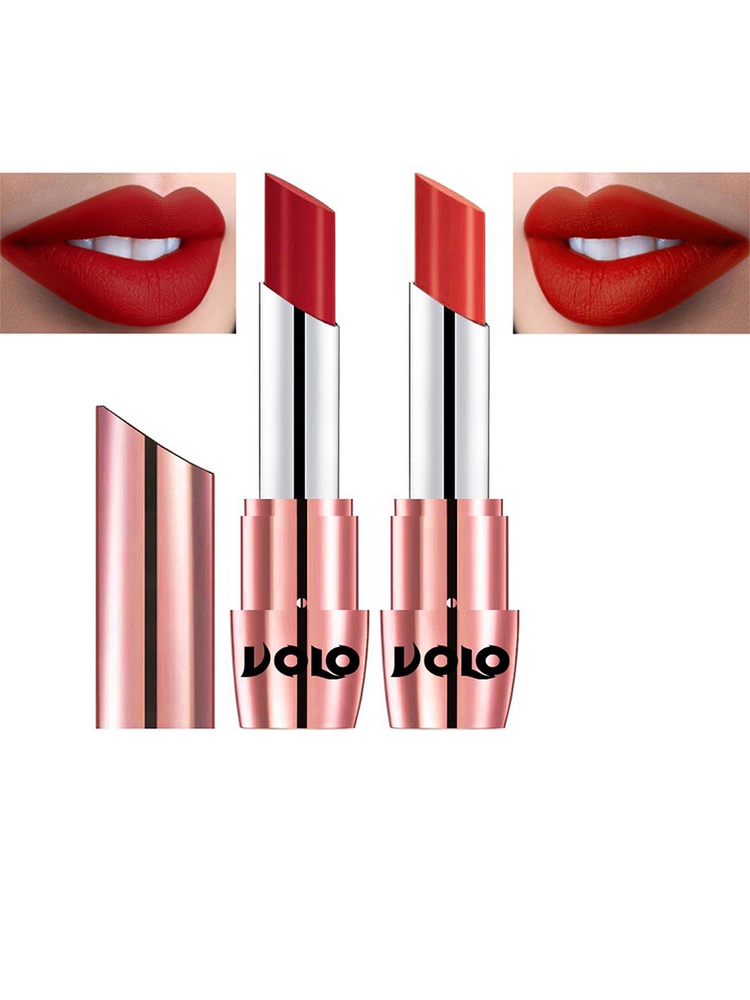 

VOLO Set Of 2 Creme Matte Lipstick 3.5g Each - Tomato Red 640-Orange 649