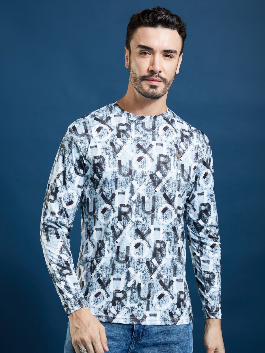 

SMARTEES Men Abstract Printed Round Neck T-Shirt, White