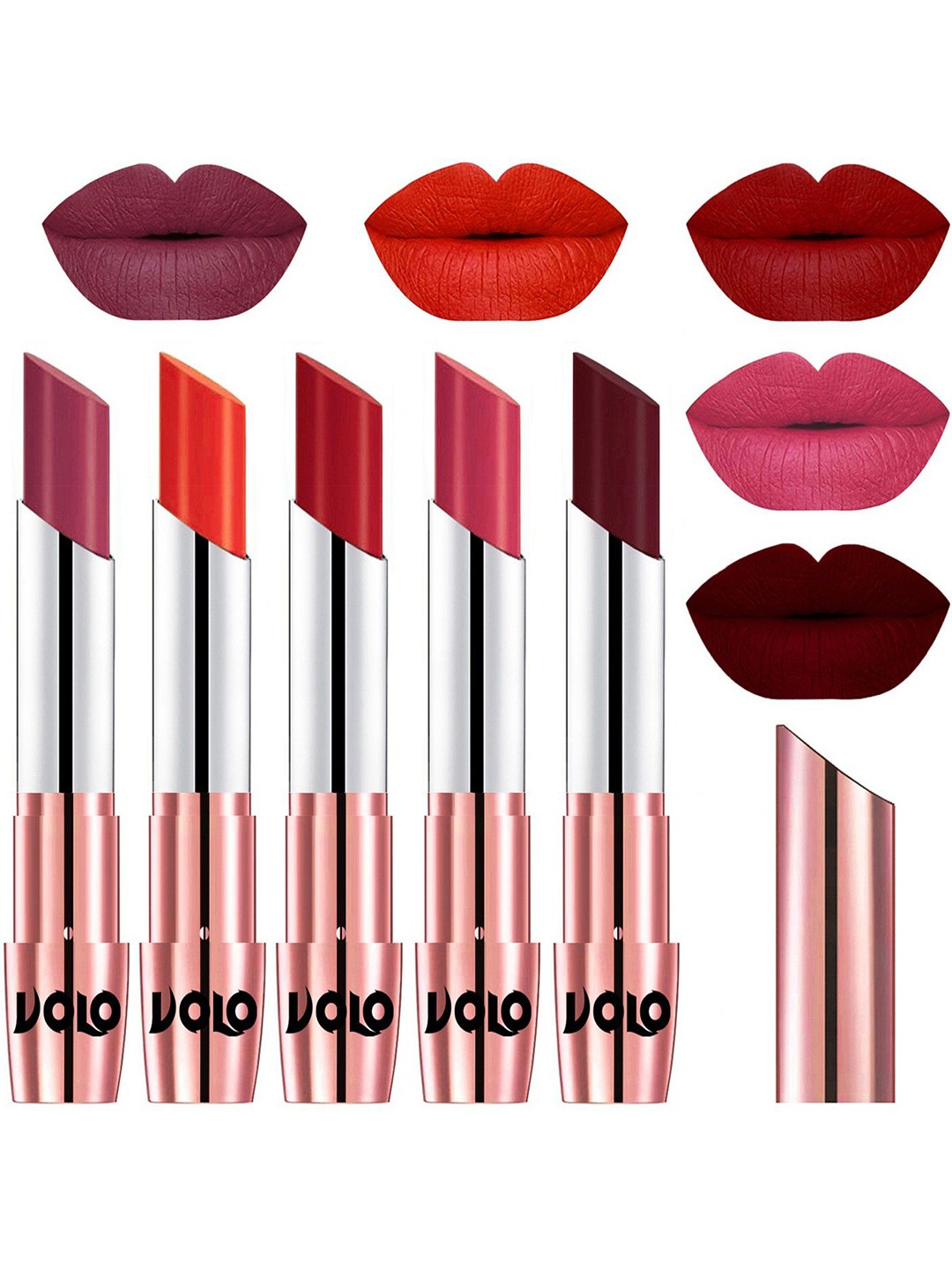 

VOLO Set Of 5 Creme Matte Lipsticks, Multi