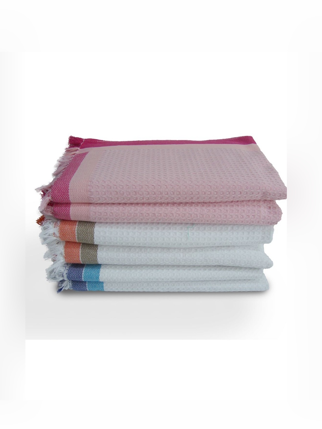 

Aura Pink & Blue 6 Pieces Pure Cotton 210 GSM Bath Towels