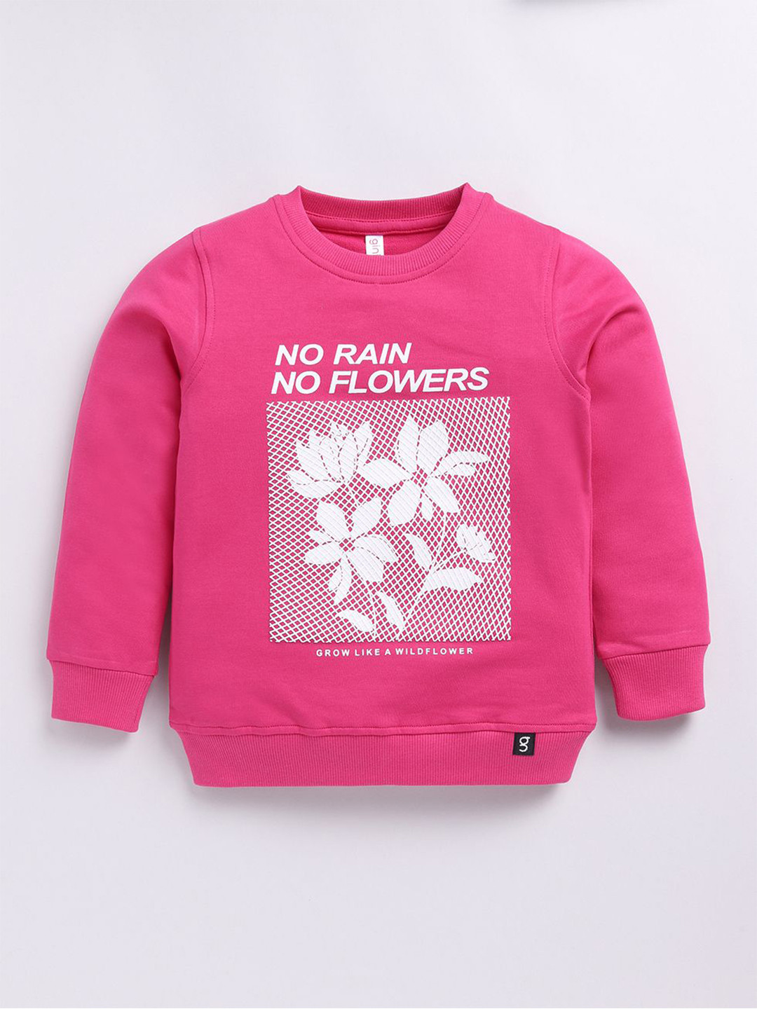 

Ginie Girls Typography Printed Round Neck Sweatshirt, Pink