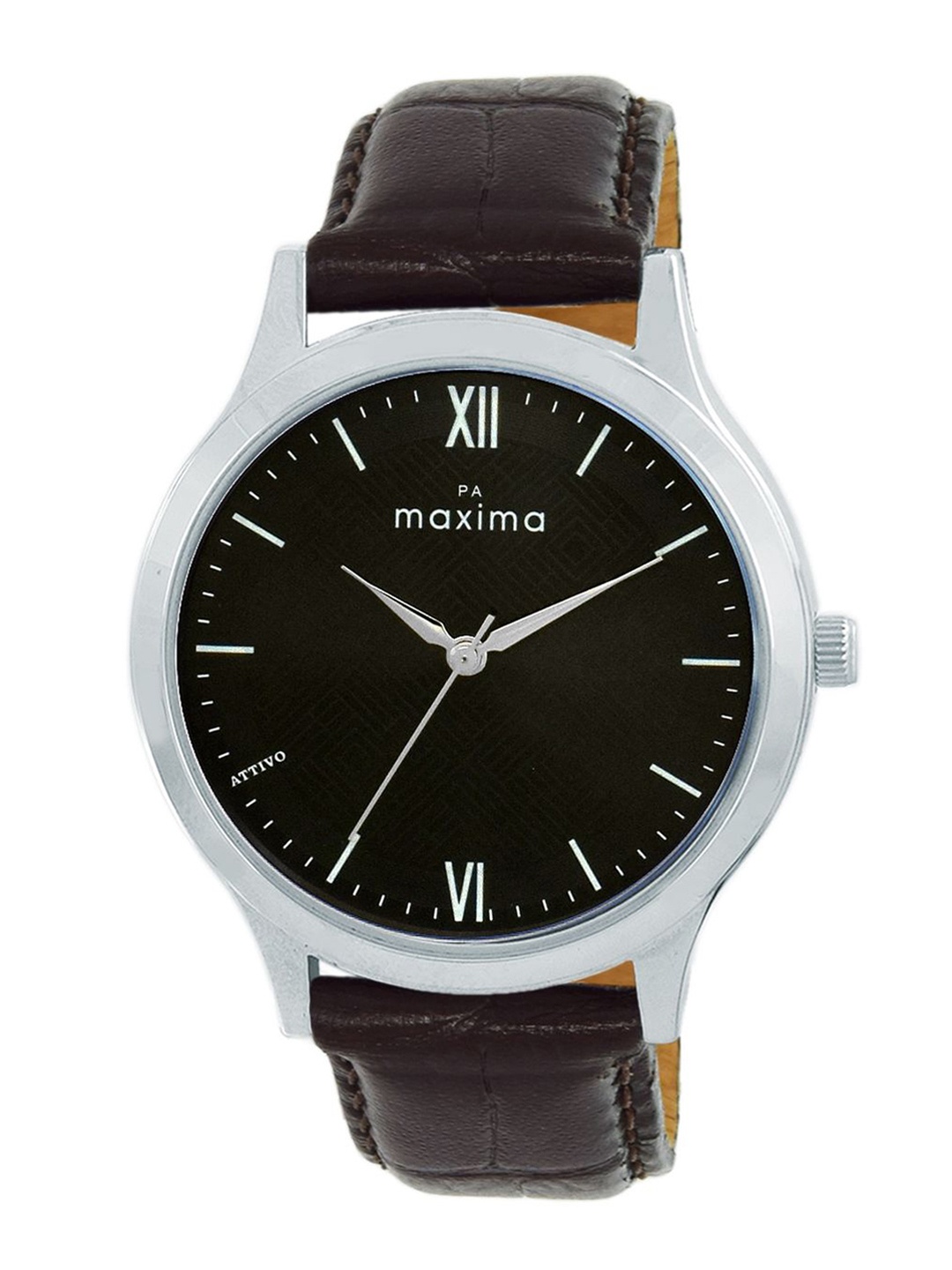 

maxima Men Dial & Leather Straps Analogue Watch O-68090LMGI, Black