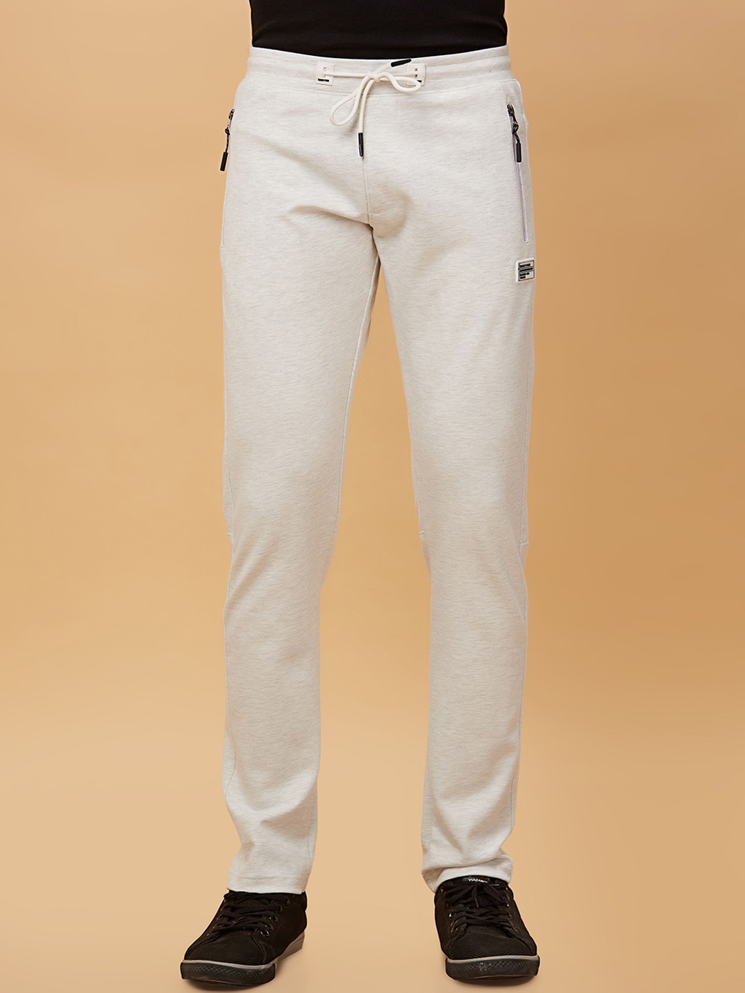

beevee Men Relaxed-Fit Track Pants, Off white