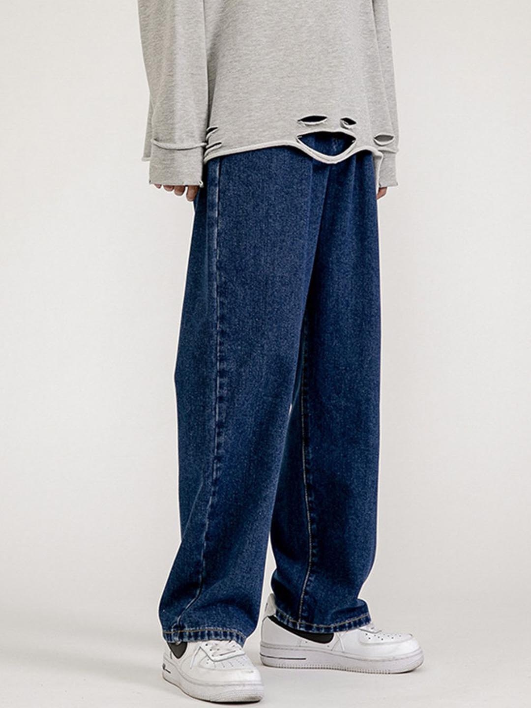 

HERE&NOW Men Straight Fit Slash Knee Jeans, Blue