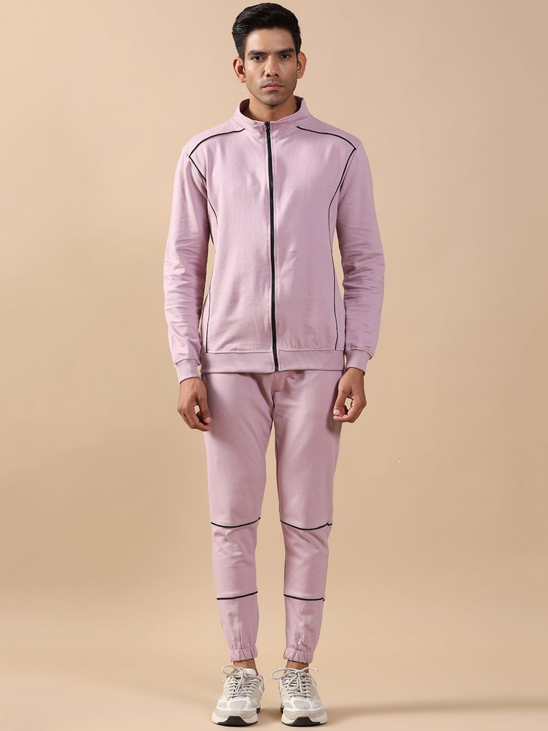 

Tistabene Long Sleeves Zipper Pattern Sweatshirt With Joggers Co-Ords, Purple