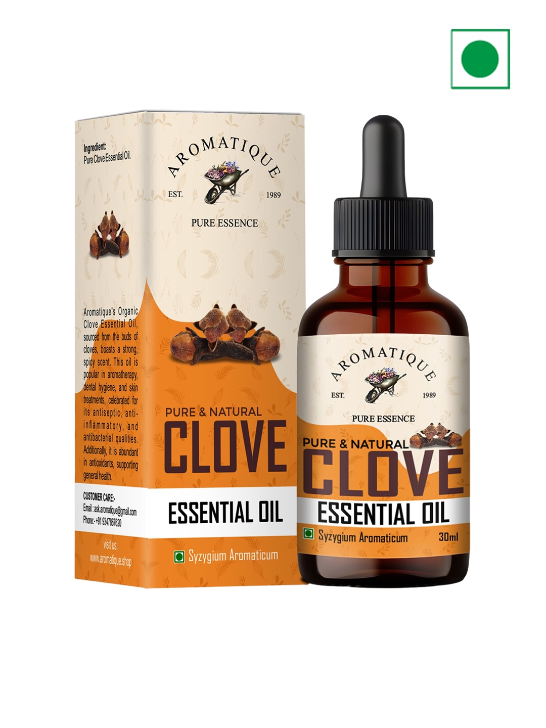 

AROMATIQUE Pure & Natural Clove Essential Oil - 30 ml, Beige