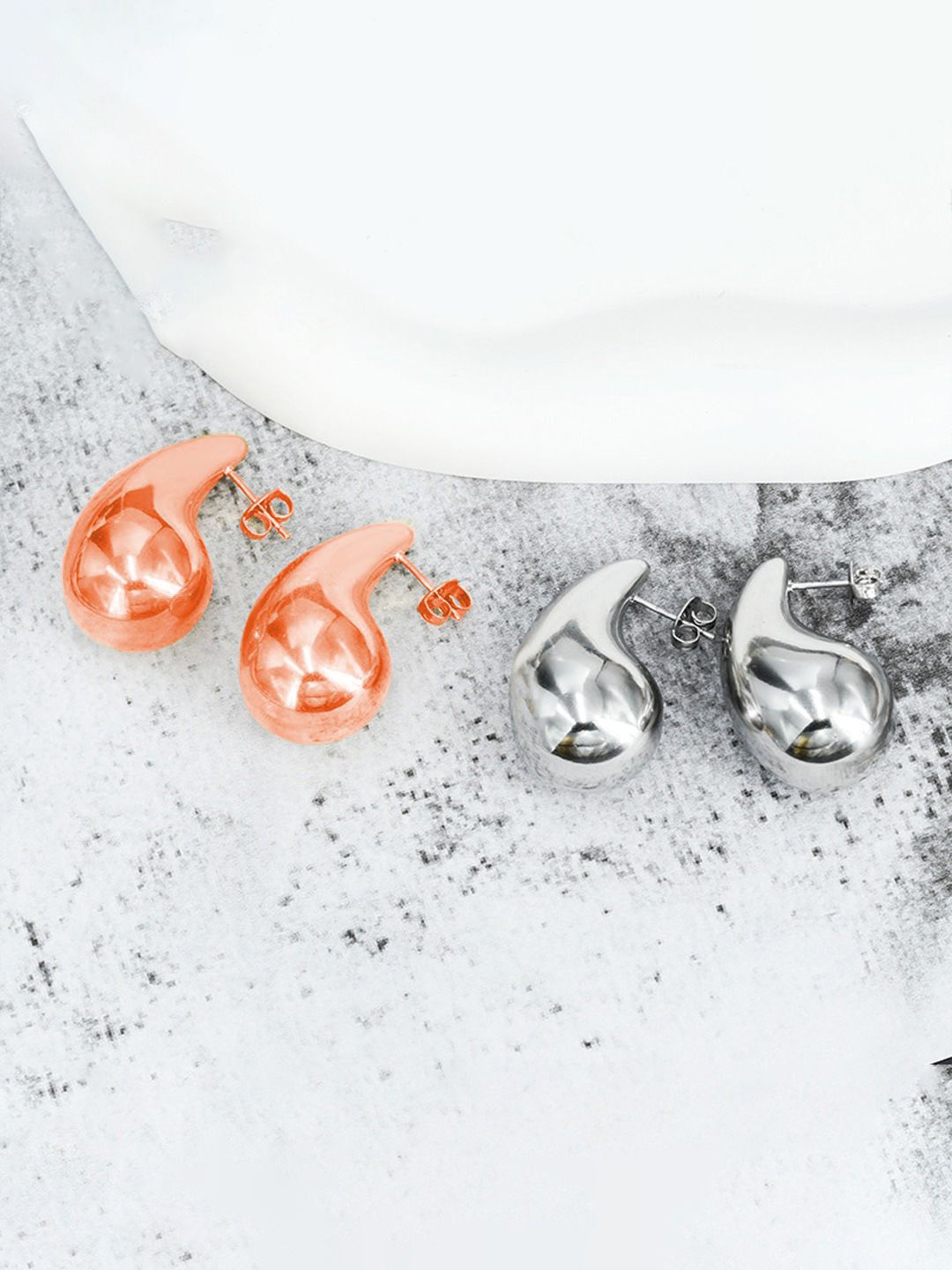 

KRENOZ Set Of 2 Teardrop Drop Earrings, Silver