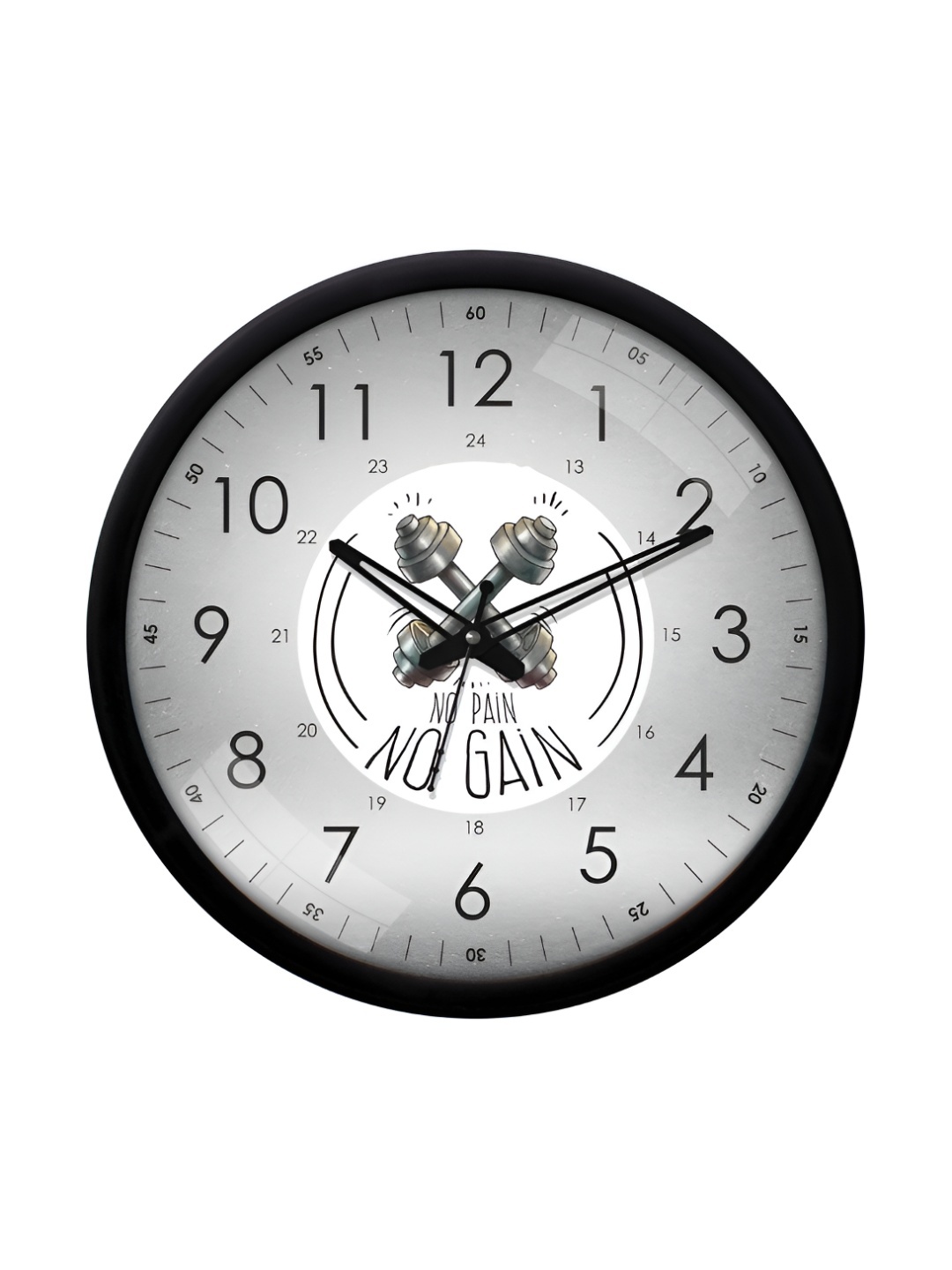 

RANDOM Printed Round Shaped Sweep Silent Movement Contemporary Wall Clock, Black