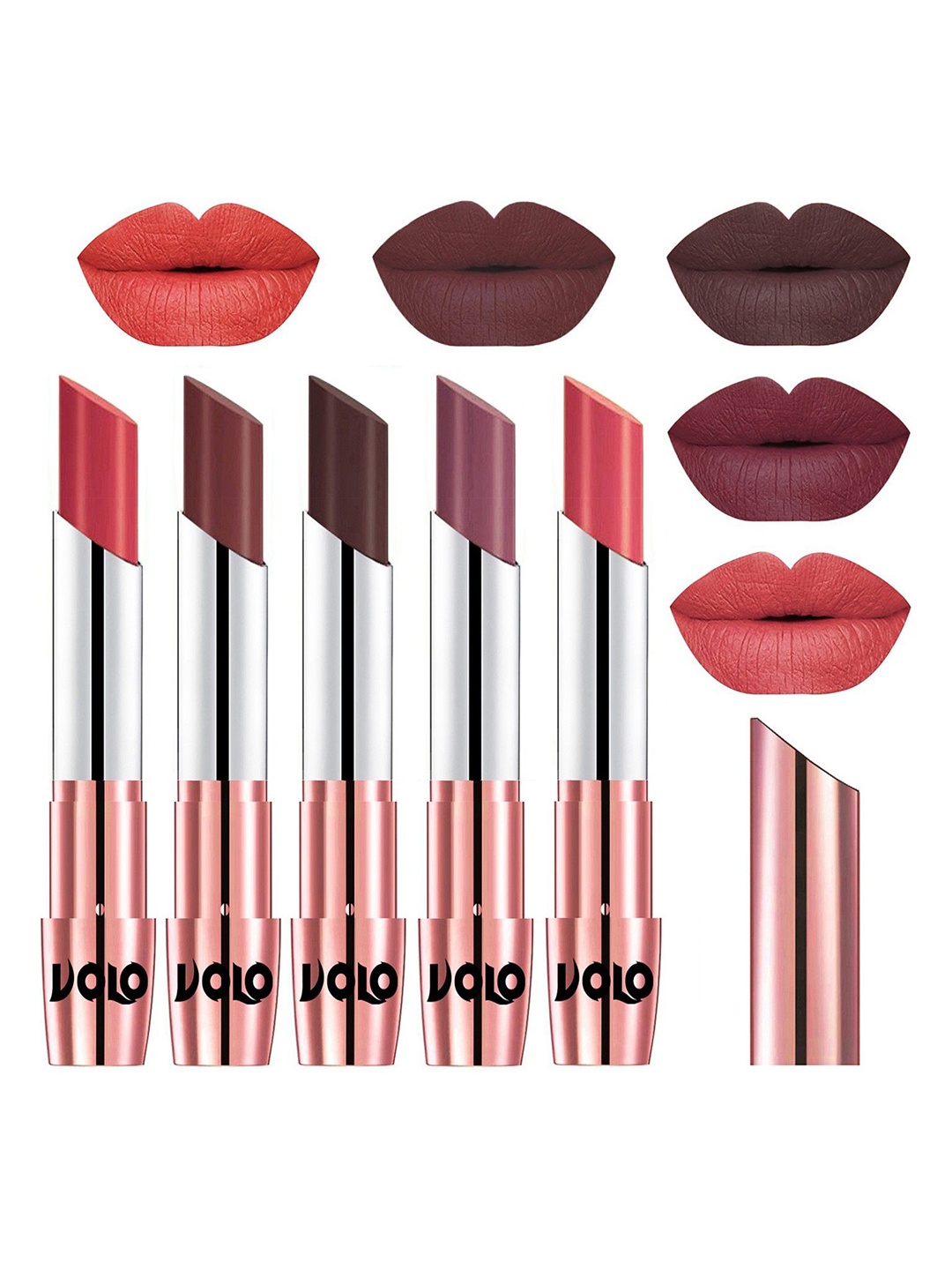 

VOLO Set Of 5 Creme Matte Lipstick - 3.5 g Each - 33-34-35-36-37, Multi